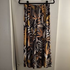 Bob Mackie Women's Artistic Print Cropped Palazzo Pants